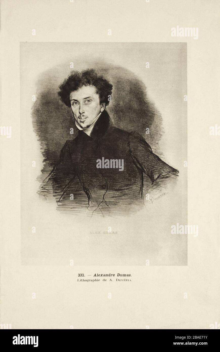 Gravur des jungen Alexandre Dumas Fils (1830-1895), französischer Autor und Dramatiker, am bekanntesten für den romantischen Roman La Dame aux Camélias (die Dame Stockfoto