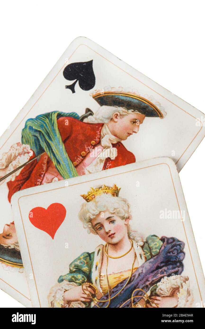 Antike Spielkarten Hintergrund Stockfoto