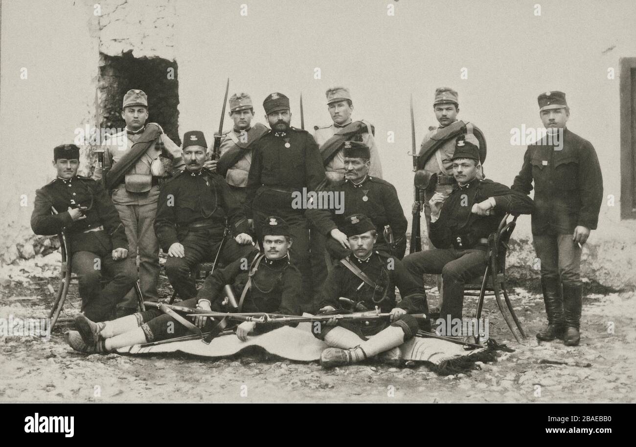 Österreich-ungarische Armee im ersten Weltkrieg Gendarmerie in der Herzegowina Stockfoto