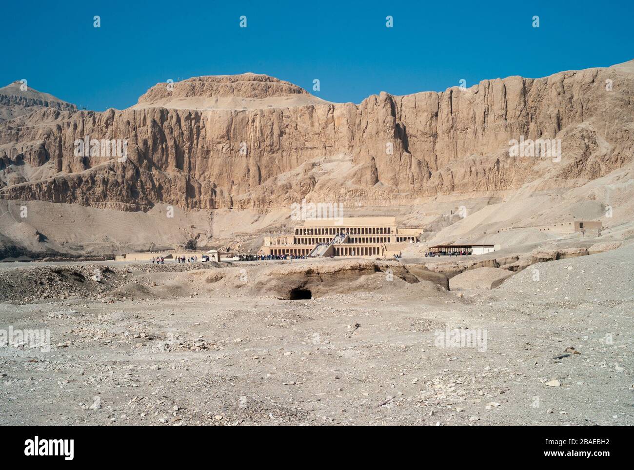 Leichentempel der Königin Hatschepsut in Deir El-Bahari, Ägypten Stockfoto