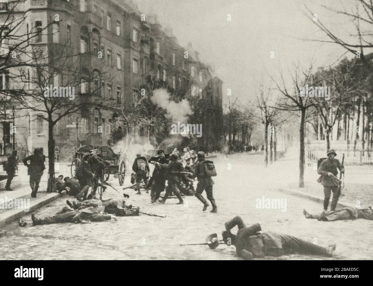 Straßenkämpfe in Berlin während der Januarrevolution. Deutschland. Im Jahr 1919 Stockfoto