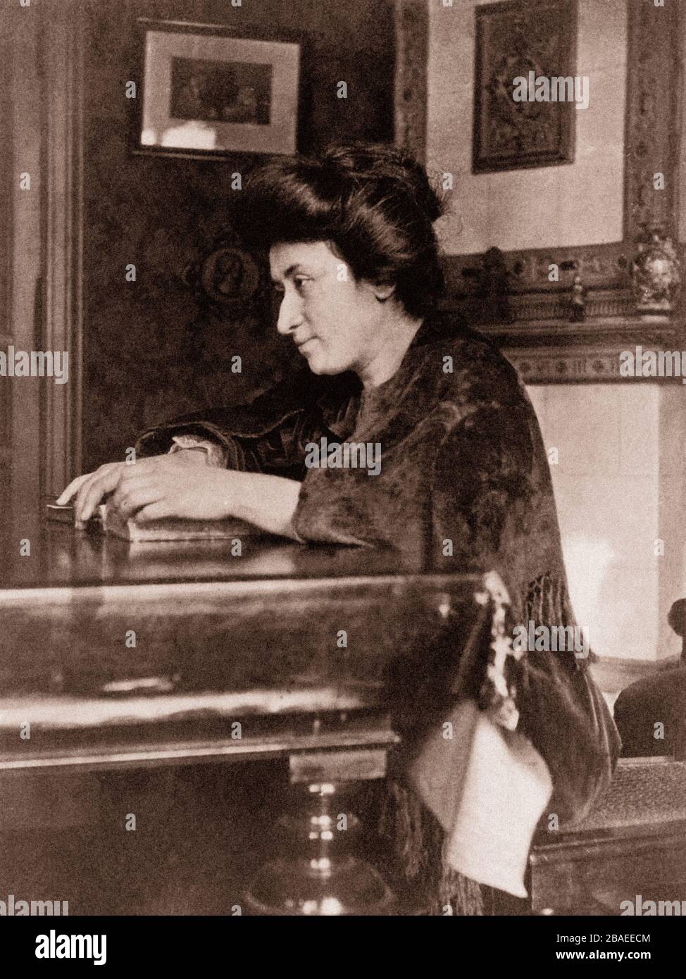 Rosa Luxemburg (1871 - 1919) war eine polnische Marxistin, Philosophin, Ökonomin, Antikriegsaktivistin und Revolutionssozialistin, die sich als eingebürgerte Germ einbürgerte Stockfoto