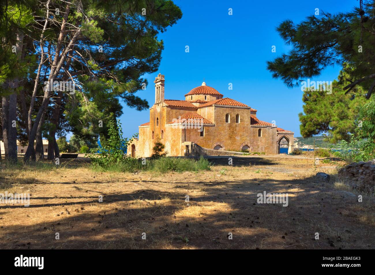 Die Kirche der Verklärung des Erlösers, in der Festung Pylos (Niokastro) Stockfoto