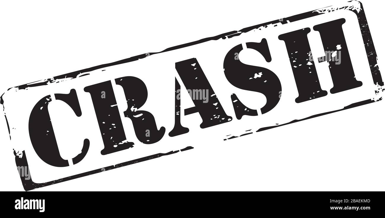 Schwarzer Grunge-Stempel und Absturz. Vektorgrafiken. Stock Vektor