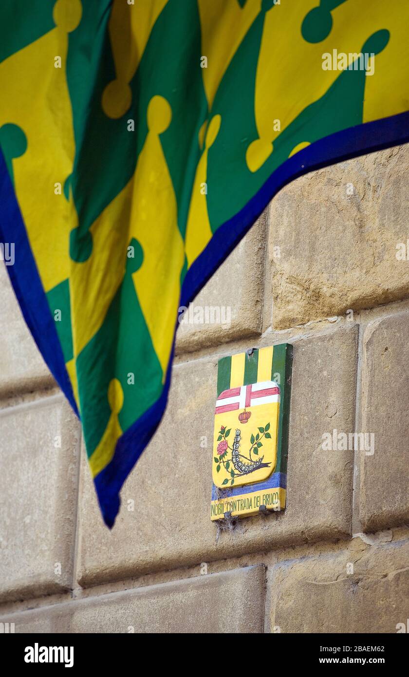 Palio, il Bruco kennzeichnen, Siena Stadt, Toskana, Italien, Europa Stockfoto