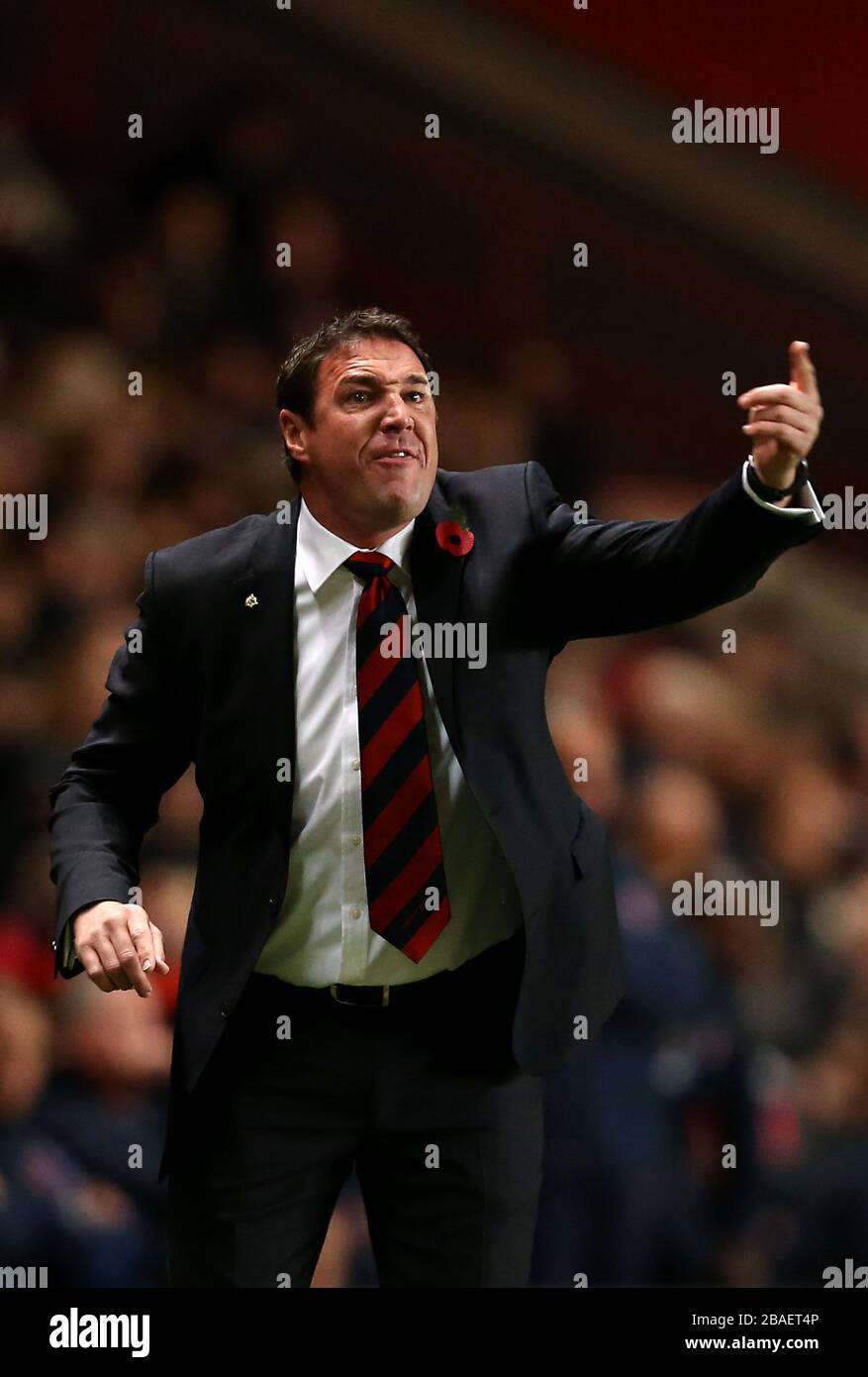 Cardiff City Manager Malky Mackay auf der Touchline Stockfoto