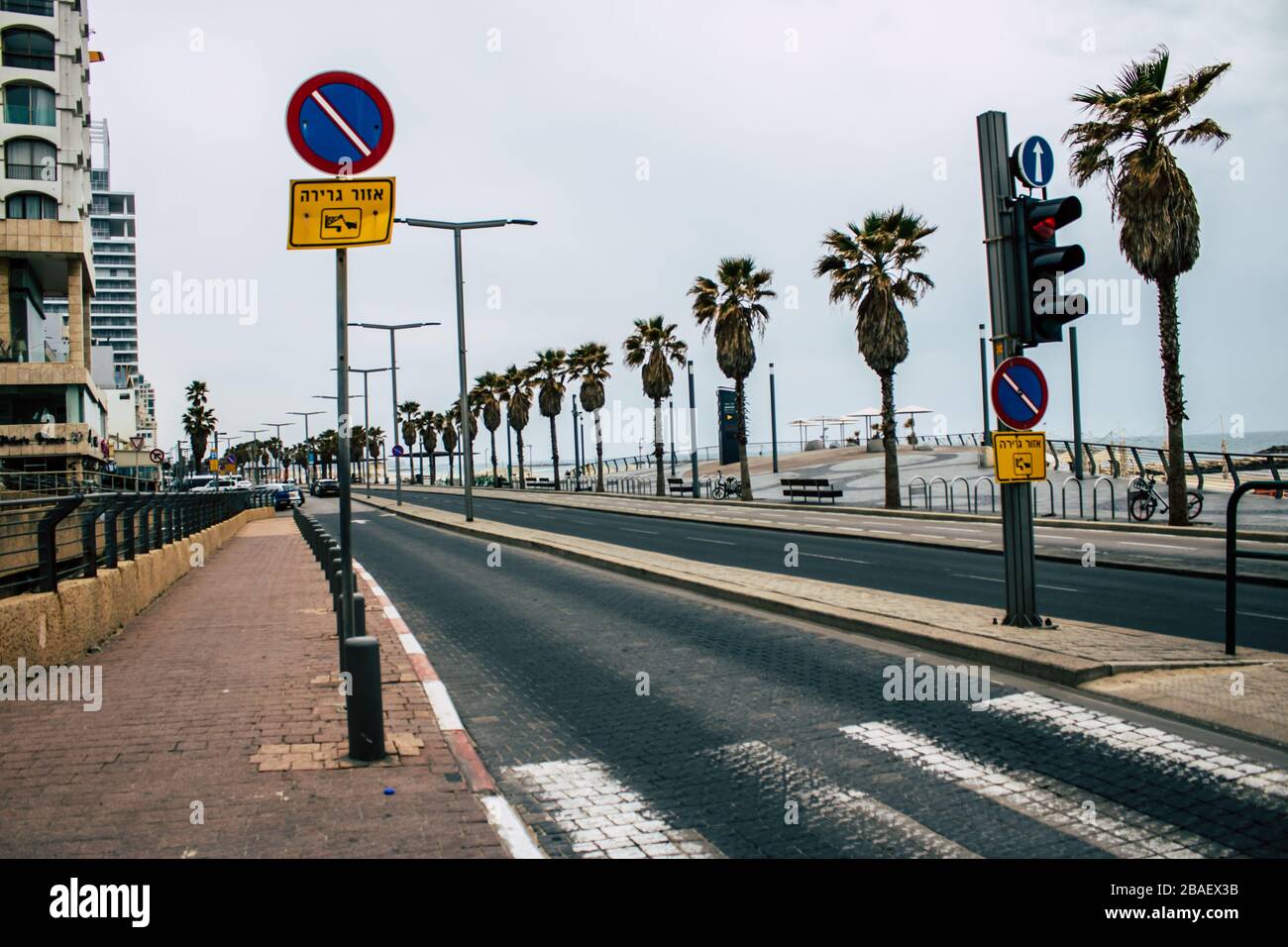 Tel Aviv Israel 26. März 2020 Blick auf die völlig leeren Straßen von