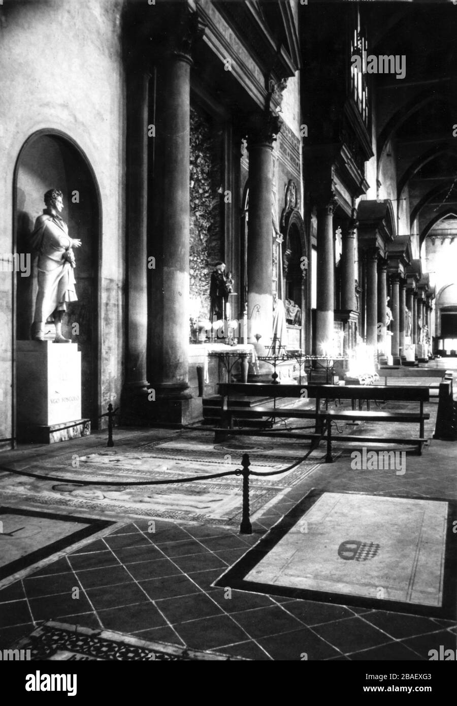 Grab und Denkmal von ugo foscolo, Basilika santa croce, florenz, 1960er Jahre Stockfoto