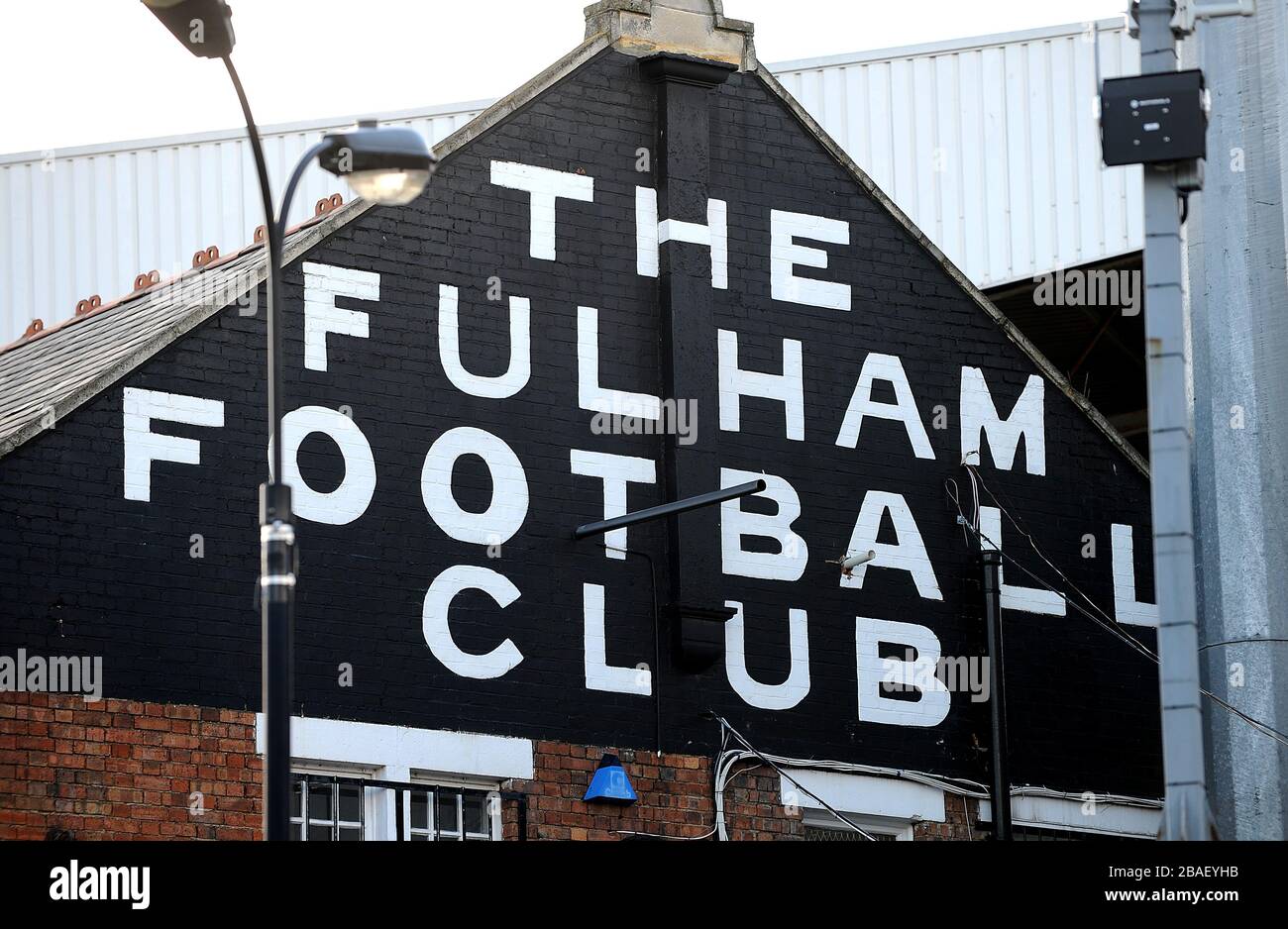 Gesamtansicht der Craven Cottage Stockfoto