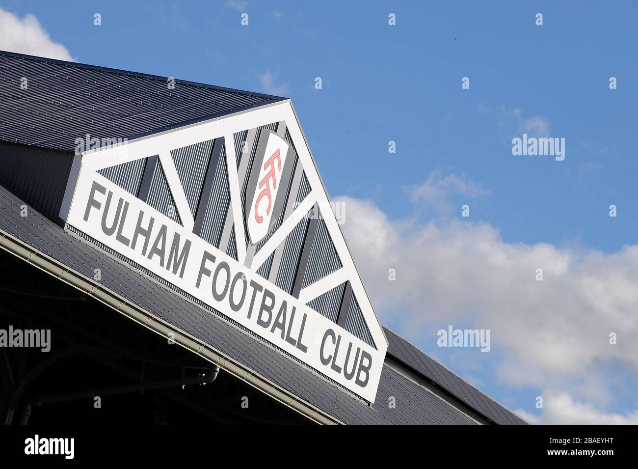Gesamtansicht der Craven Cottage Stockfoto