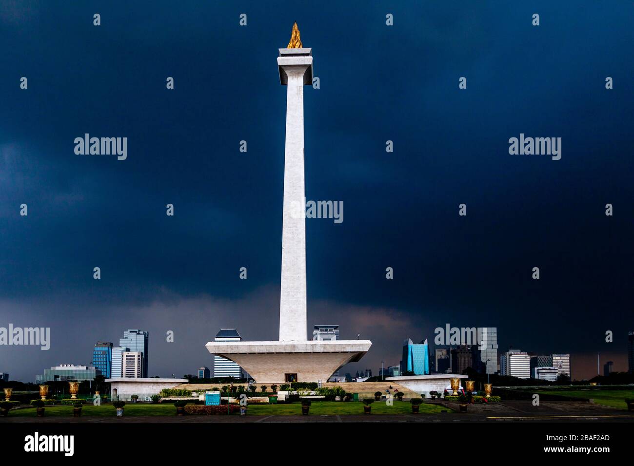 Das Nationaldenkmal, Merdeka Square, Jakarta, Indonesien. Stockfoto