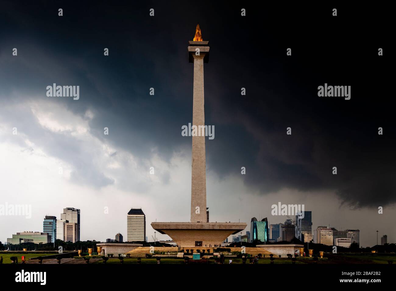 Das Nationaldenkmal, Merdeka Square, Jakarta, Indonesien. Stockfoto