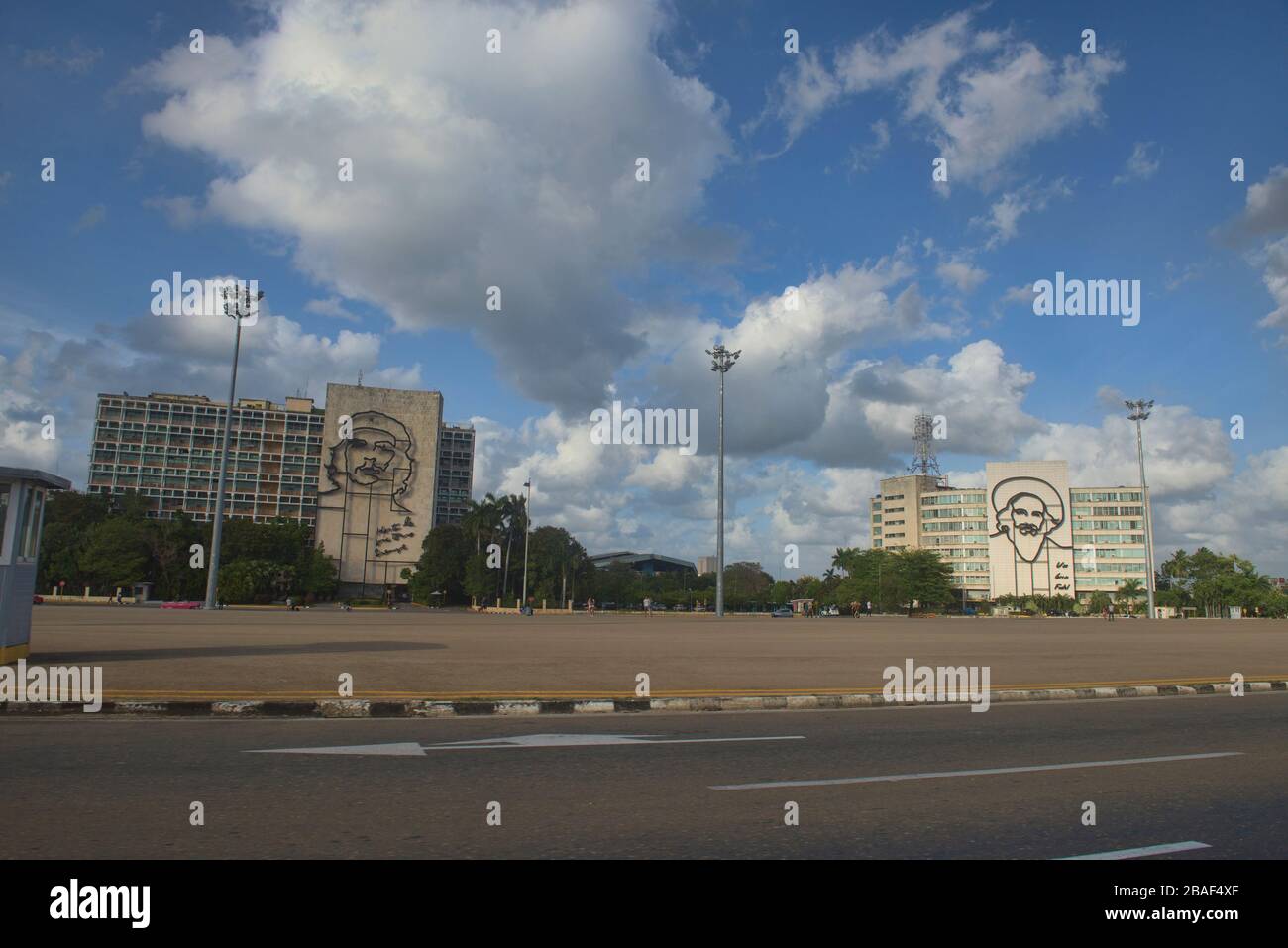 Che Guevara und Fidel Castro Gedenkstätten, Plaza de la Revolucion, Havanna, Kuba Stockfoto