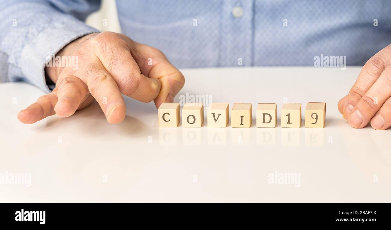 Stoppen Sie Covid 19 Coronavirus. Stockfoto