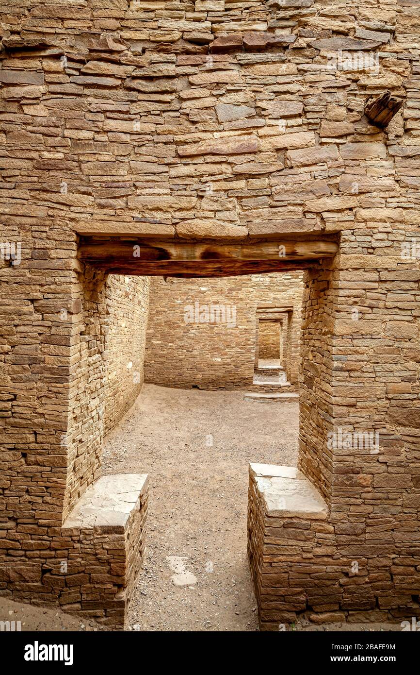 Türen, Pueblo Bonito, Chaco Culture National Historical Park, New-Mexico USA Stockfoto