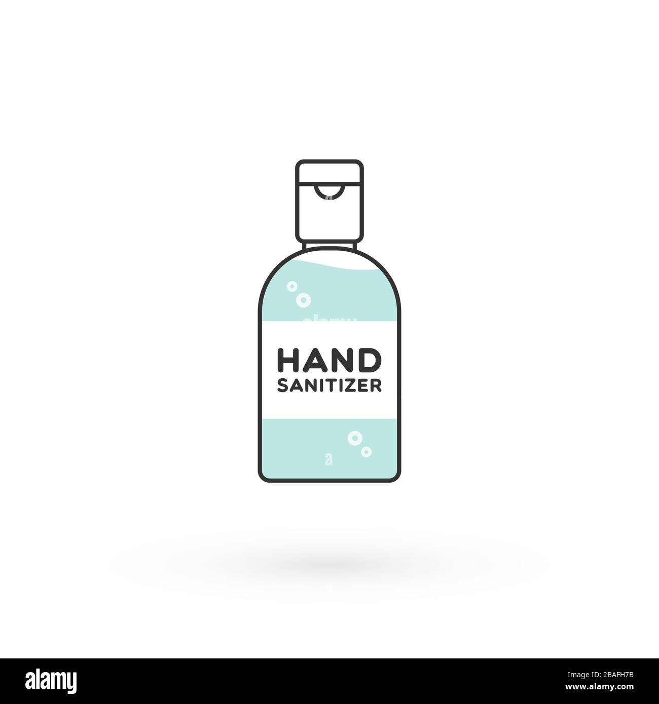 Handdesinfizierflasche isoliert. Waschalkoholgel gegen Viren, Bakterien, Grippe und Coronavirus. Wasserloser Handreiniger. Taschenformat. Händewaschen Stock Vektor