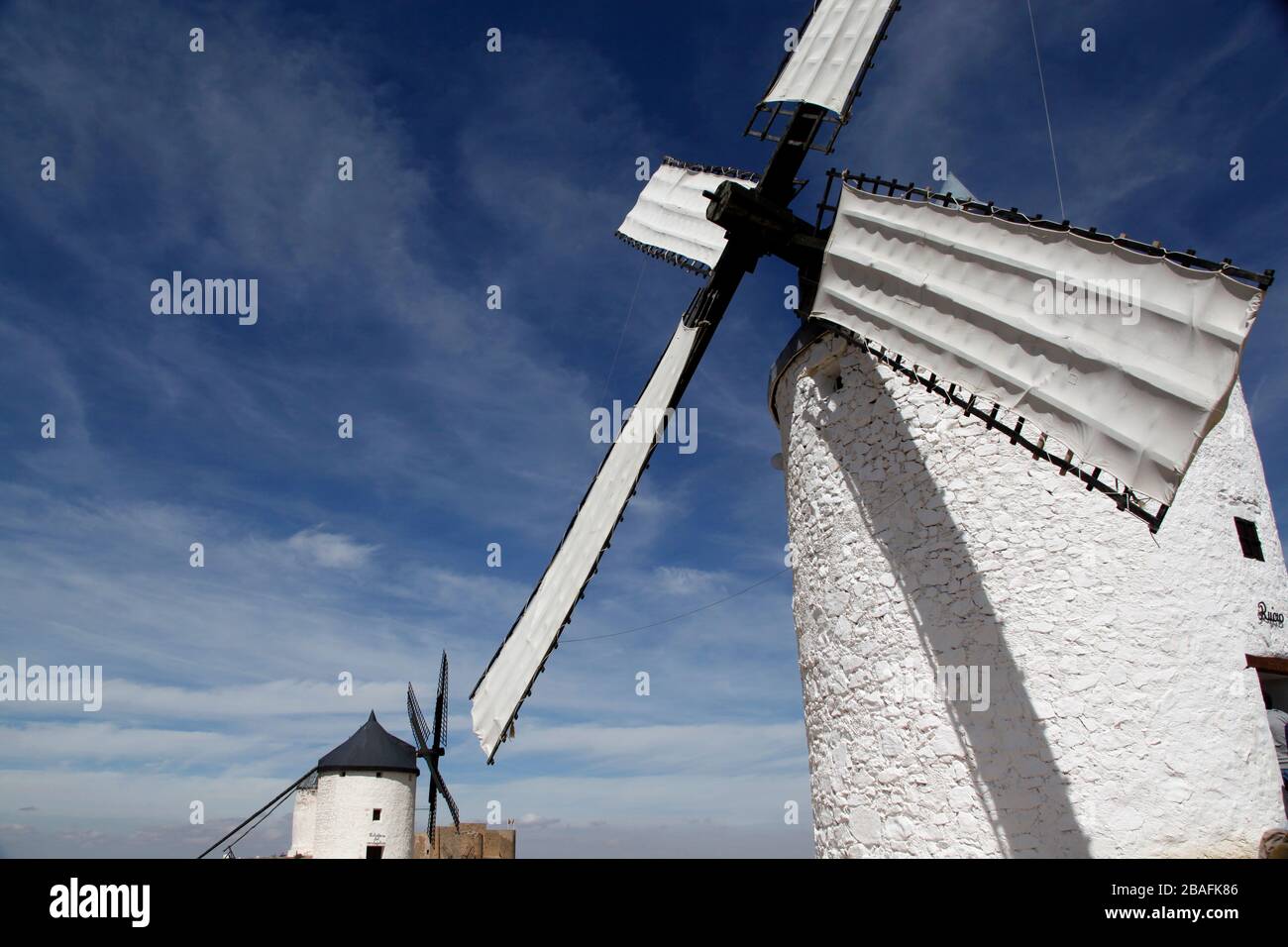 Windmühlen in Consuegra, Toledo, la Mancha, Spanien Stockfoto