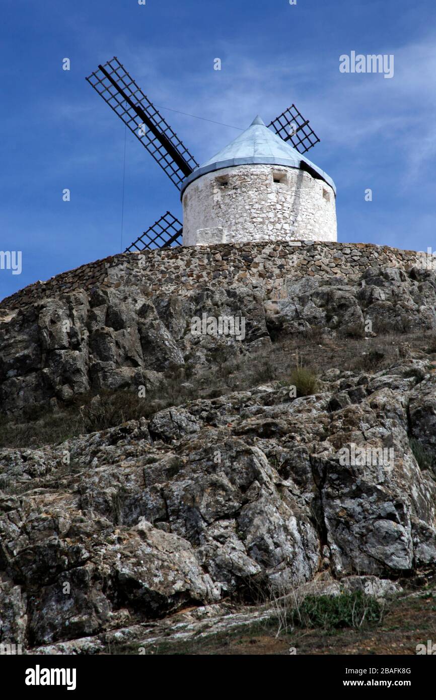 Windmühlen in Consuegra, Toledo, la Mancha, Spanien Stockfoto