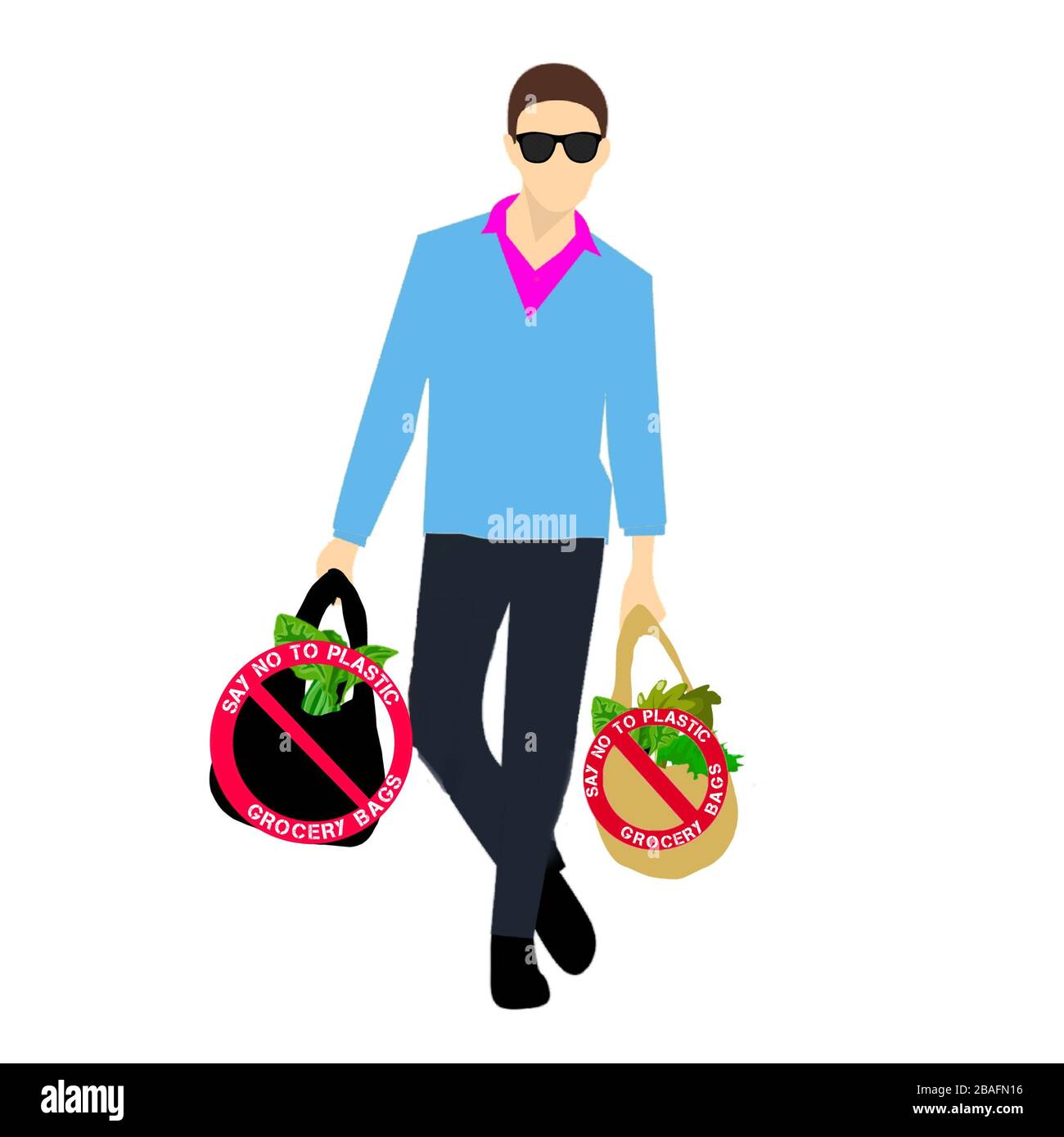 Plastikverschmutzung, sagen wir Nein zu Plastiktüten Stockfoto