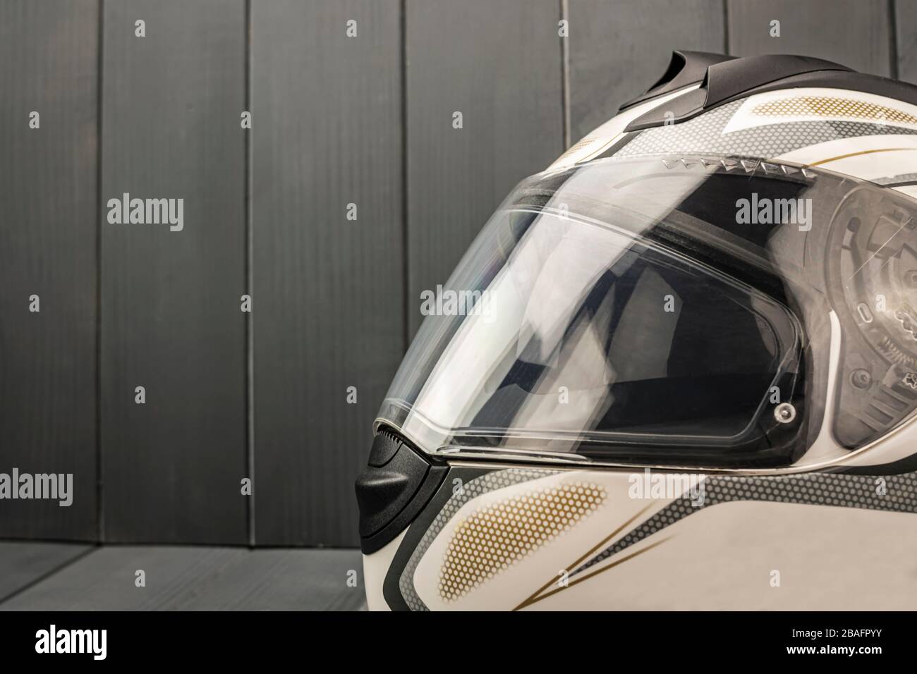 Maximaler Schutz Motorradsporthelm für Biker Stockfoto