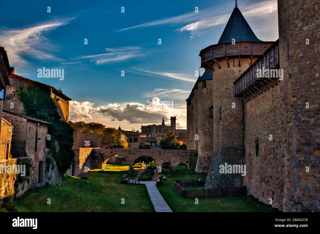 Schloss von Cite de Carcassonne, Frankreich. Stockfoto