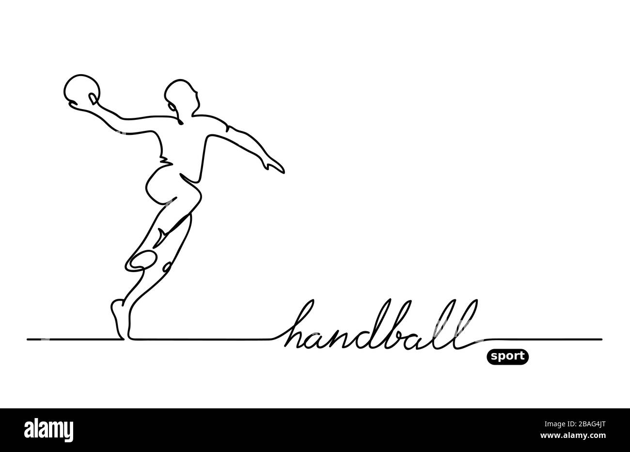 Handballspieler. Minimalistisches Vektorbanner. Stock Vektor