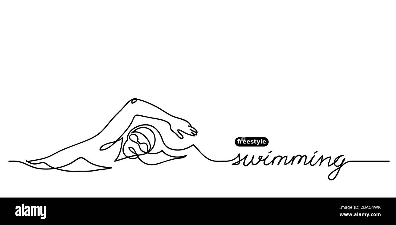 Freestyle swimming vector banner Stock Vektor