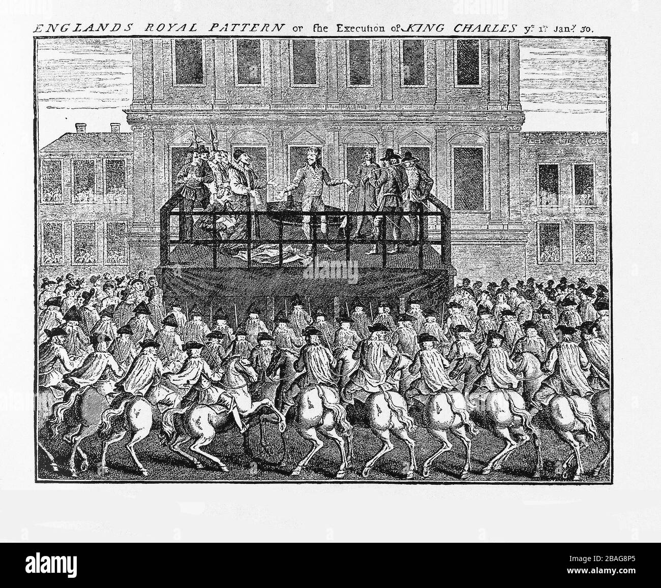 London - öffentliche Hinrichtung von König Karl I., 30. januar 1649 Stockfoto
