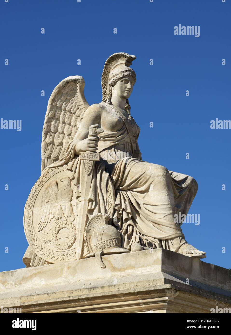 Die Victoriusstatue von Antoine-Francois Gerard auf dem Place du Carrousel, Paris, Frankreich Stockfoto