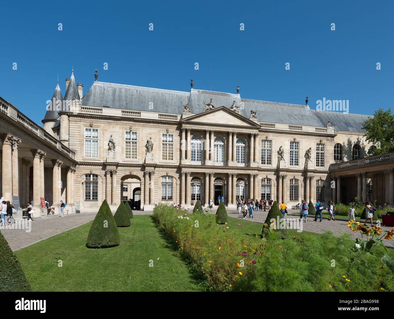 Gebäude des Nationalarchivs (Museum für französische Geschichte), Marais, Paris, Frankreich Stockfoto