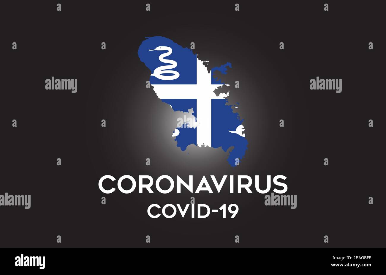 Coronavirus auf Martinique und Landesflaggen innerhalb der Landesgrenze