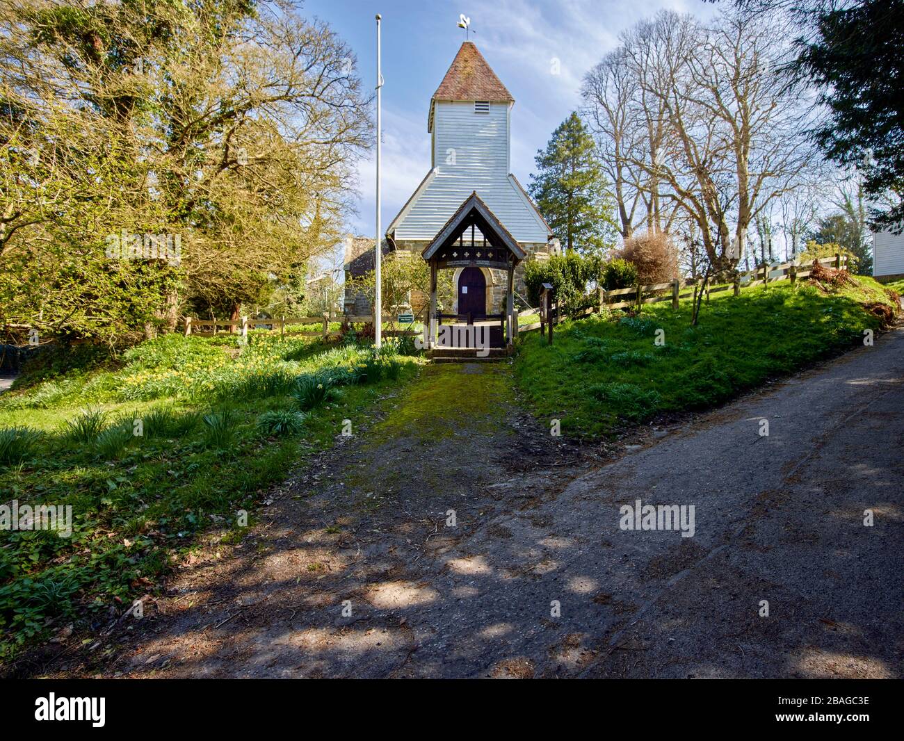 St. Martin of Tours Kirche Ashurst, Gemeinde Speldhurst, Kent England, Vereinigtes Königreich, Europa Stockfoto