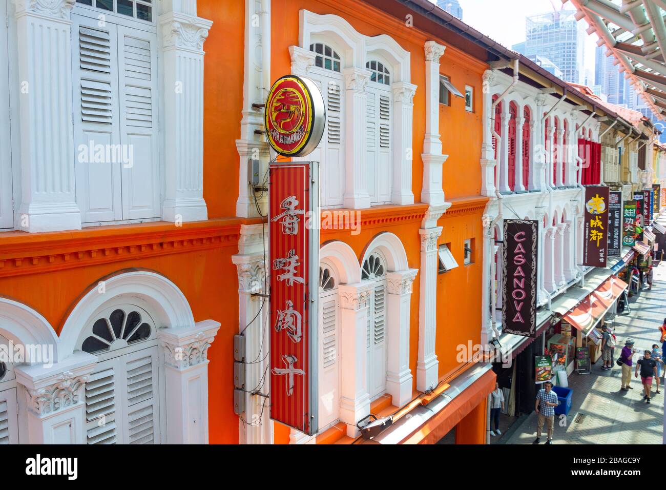 Chinesische Restaurants, Pagoda Street, Chinatown, Republik Singapur Stockfoto