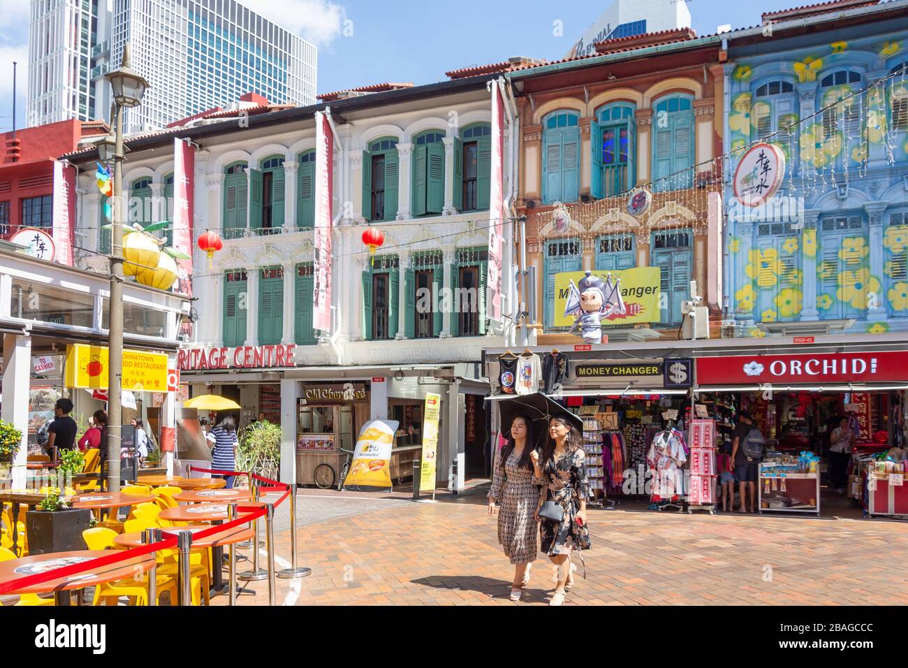 Chinesische Souvenirläden und Ladengeschäfte, Pagoda-Straße, Central Area, Chinatown, Republik Singapur Stockfoto