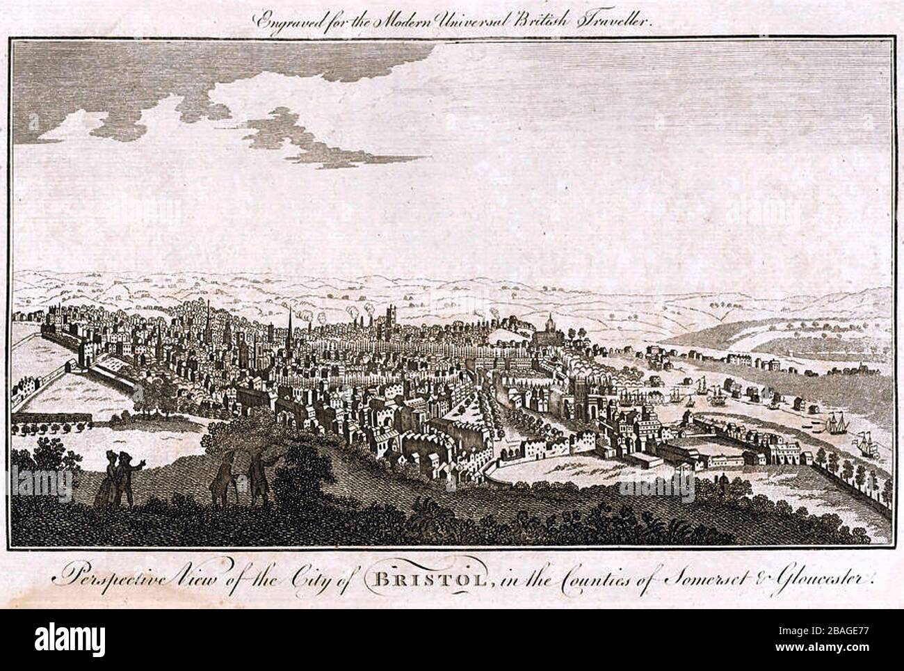 BRISTOL, England, in einer Gravur von 1779 Stockfoto