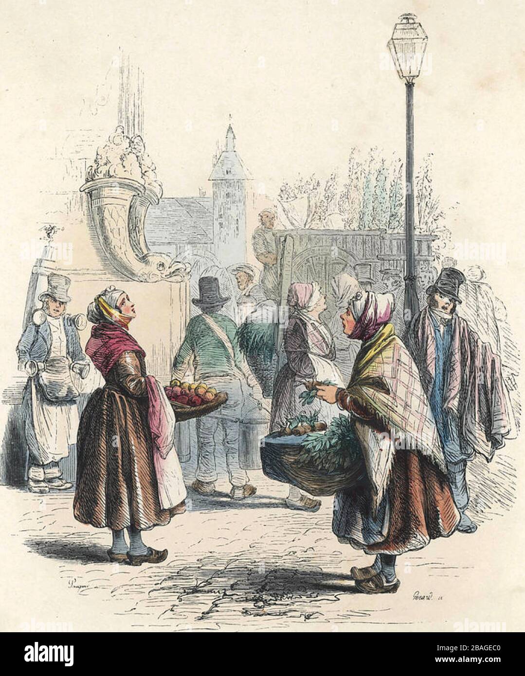STRASSENHÄNDLER IN PARIS ETWA UM DAS JAHR 1880 Stockfoto