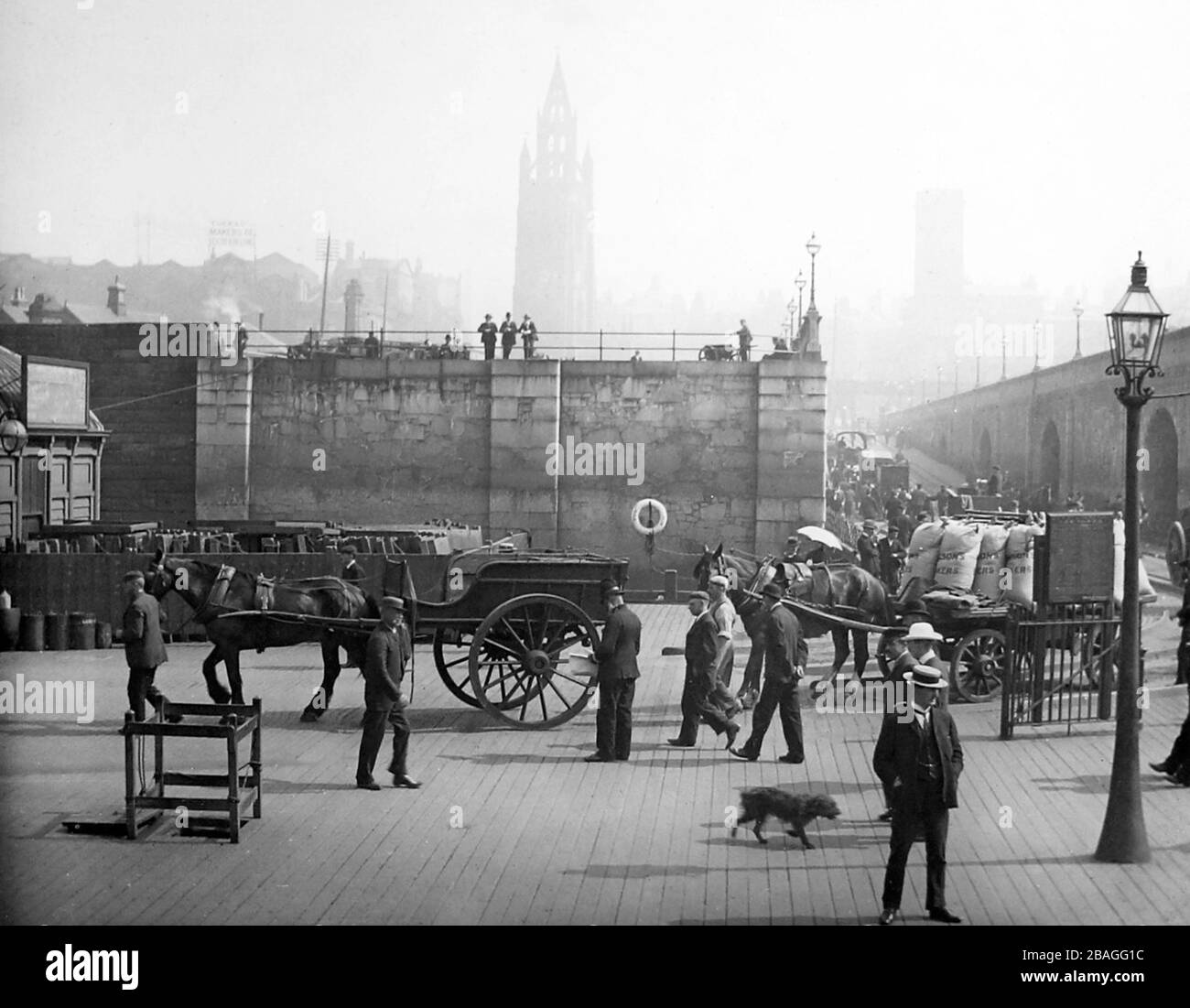 Liverpool Pier Head Floating Road, viktorianische Zeit Stockfoto