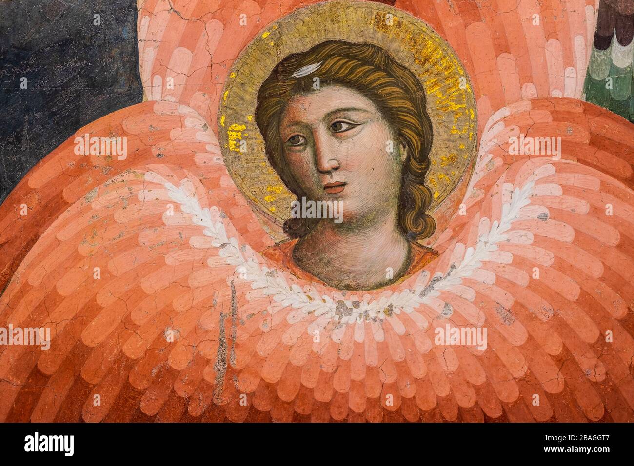 Detail eines Erzengels des Jüngsten Gerichts von Pietro Cavallini. Rom, Italien Stockfoto