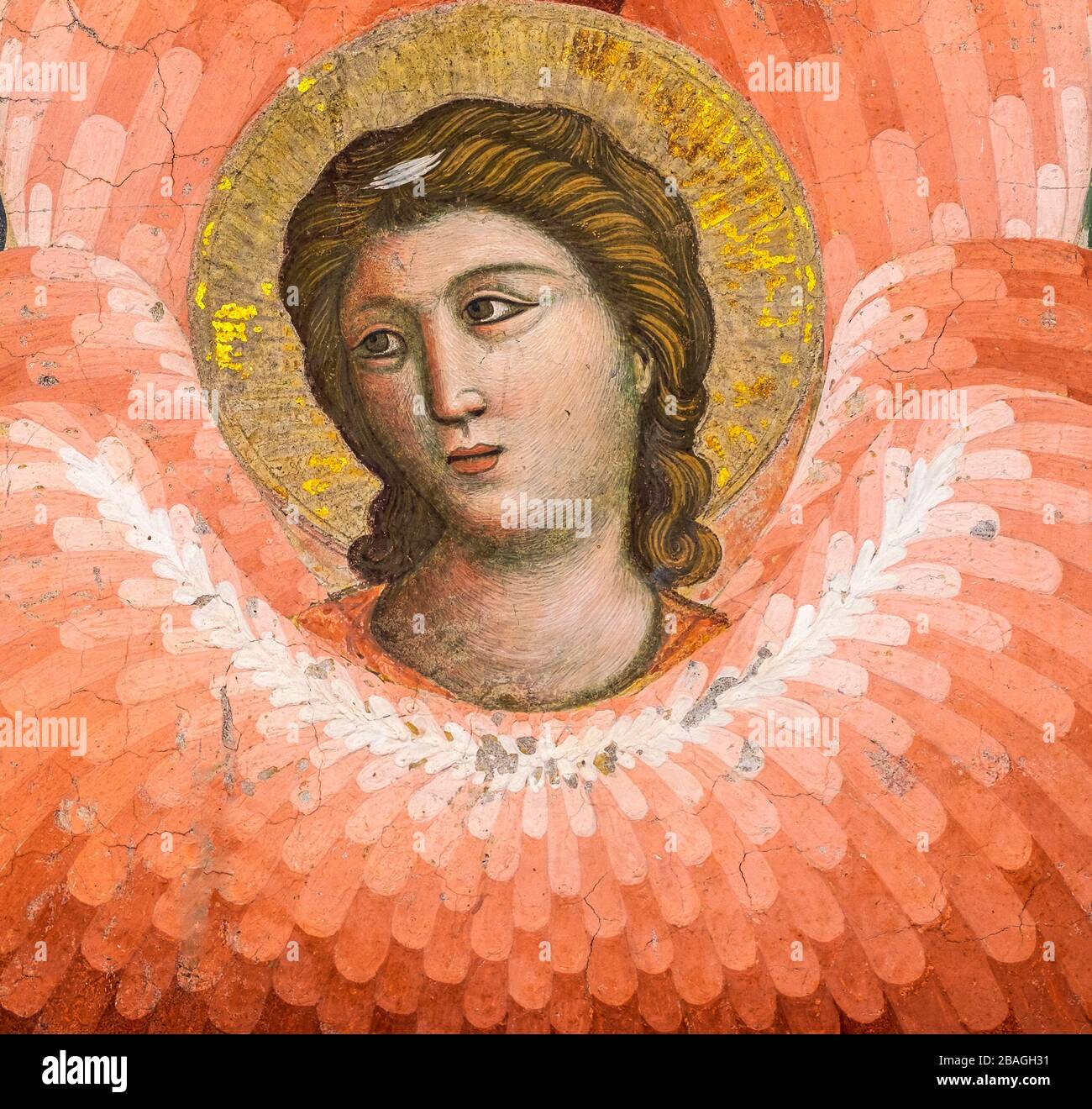 Detail eines Erzengels des Jüngsten Gerichts von Pietro Cavallini. Rom, Italien Stockfoto