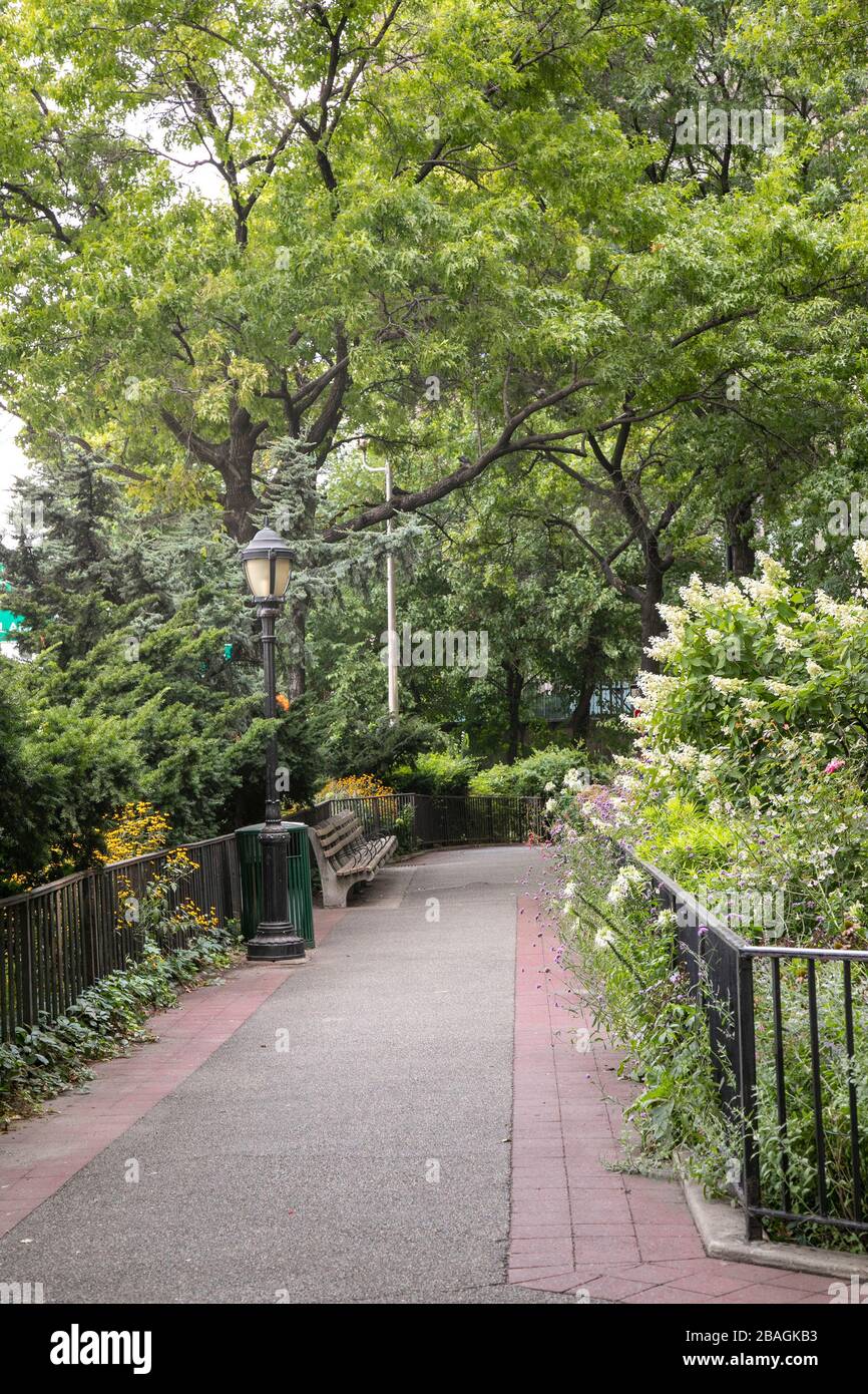 Sutton Place Park South am Ende der East 54th Street. Stockfoto