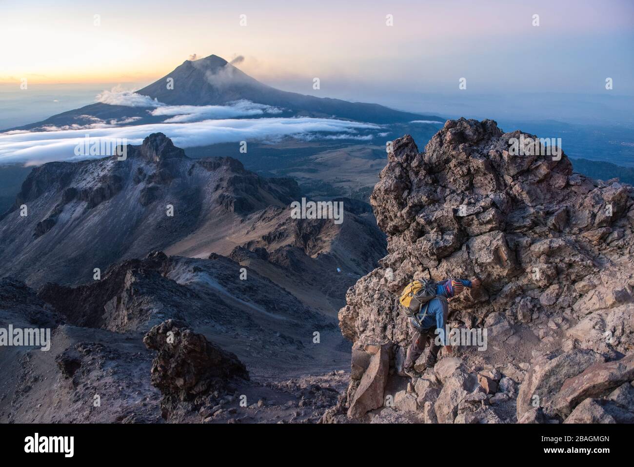 Klettern auf dem Vulkan Iztaccihuatl in Mexiko Stockfoto