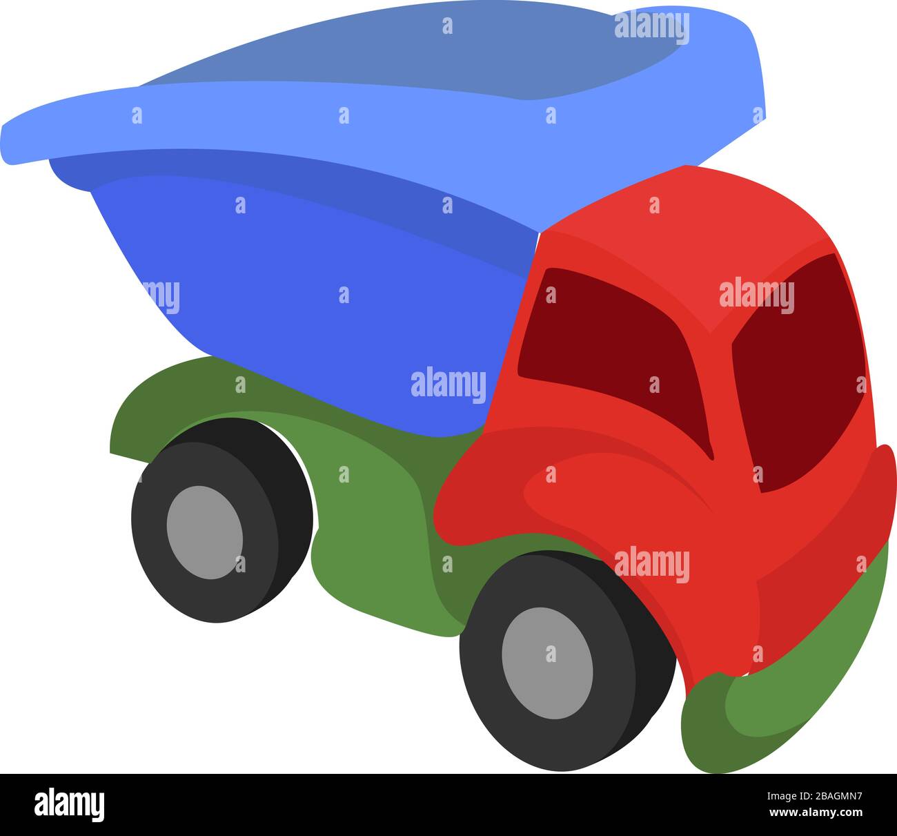 Baby Truck Spielzeug, Illustration, Vektor auf weißem Hintergrund Stock Vektor