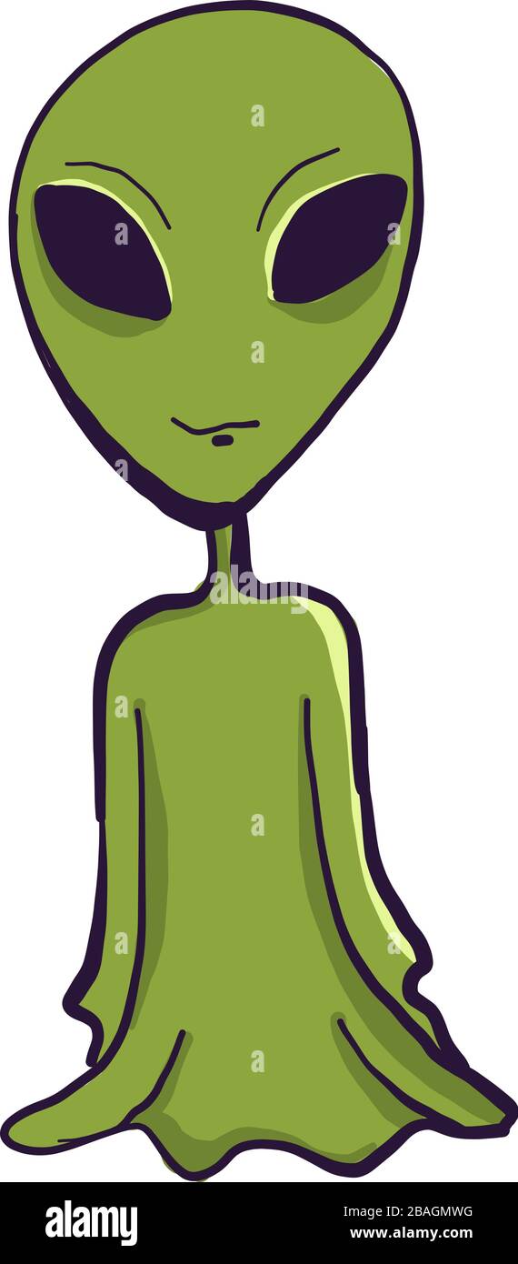 Big Green Alien, Illustration, Vektor auf weißem Hintergrund Stock Vektor