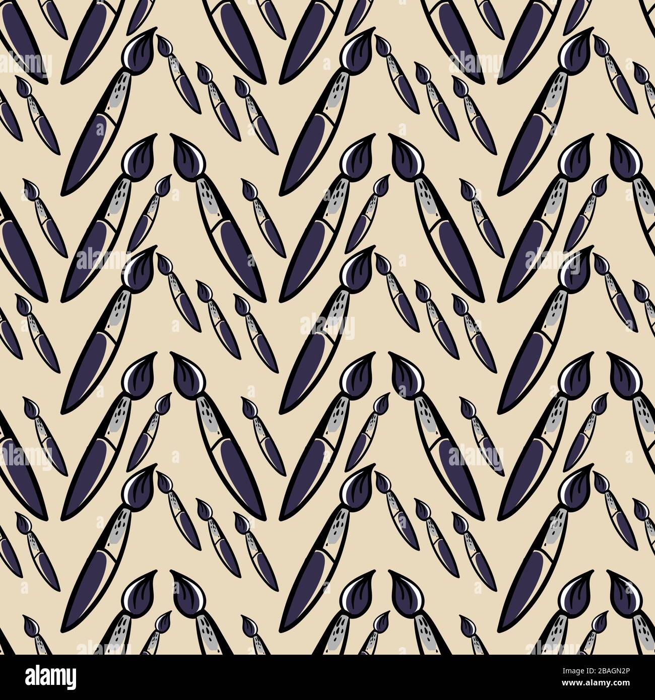 Pinselmuster, Abbildung, Vektor auf weißem Hintergrund Stock Vektor