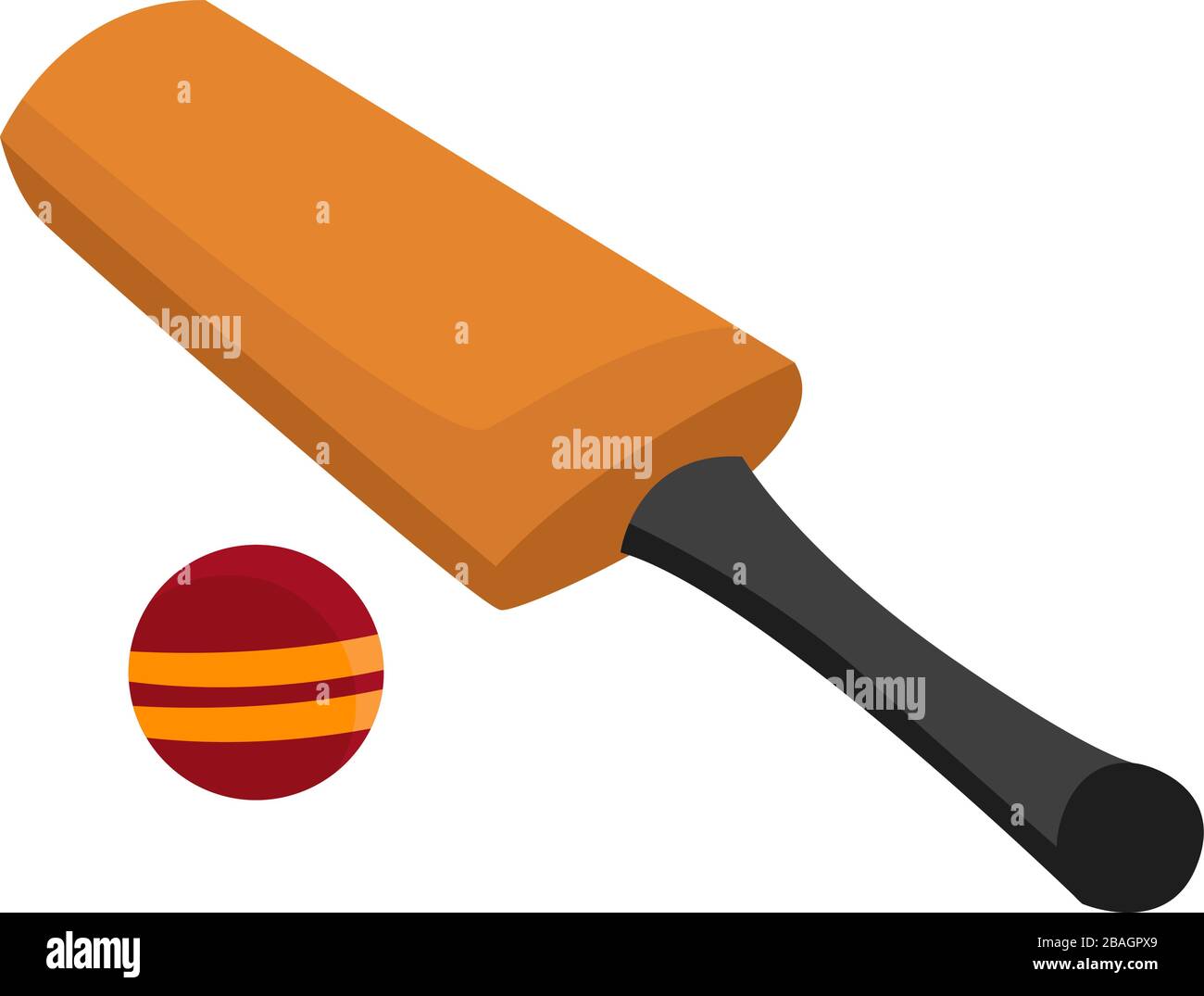 Cricket mit Ball, Illustration, Vektor auf weißem Hintergrund Stock Vektor