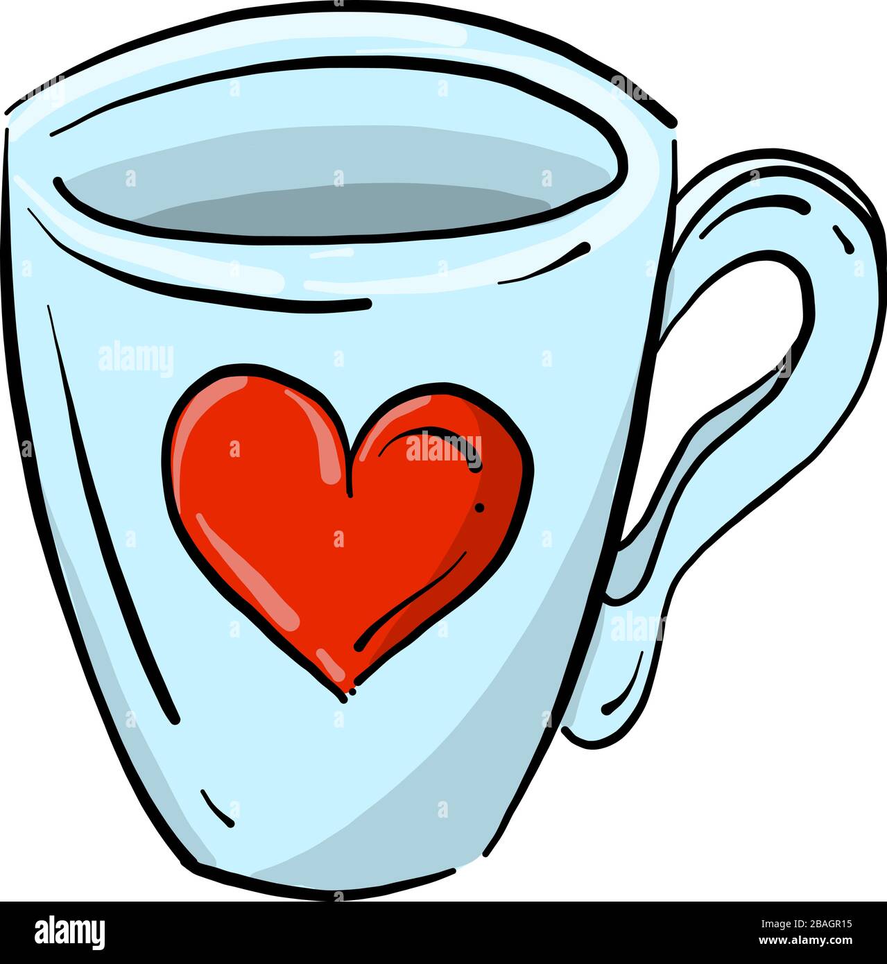Becher mit Herz, Abbildung, Vektor auf weißem Hintergrund Stock Vektor