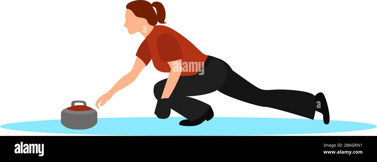 Curling Sport, Illustration, Vektor auf weißem Hintergrund Stock Vektor