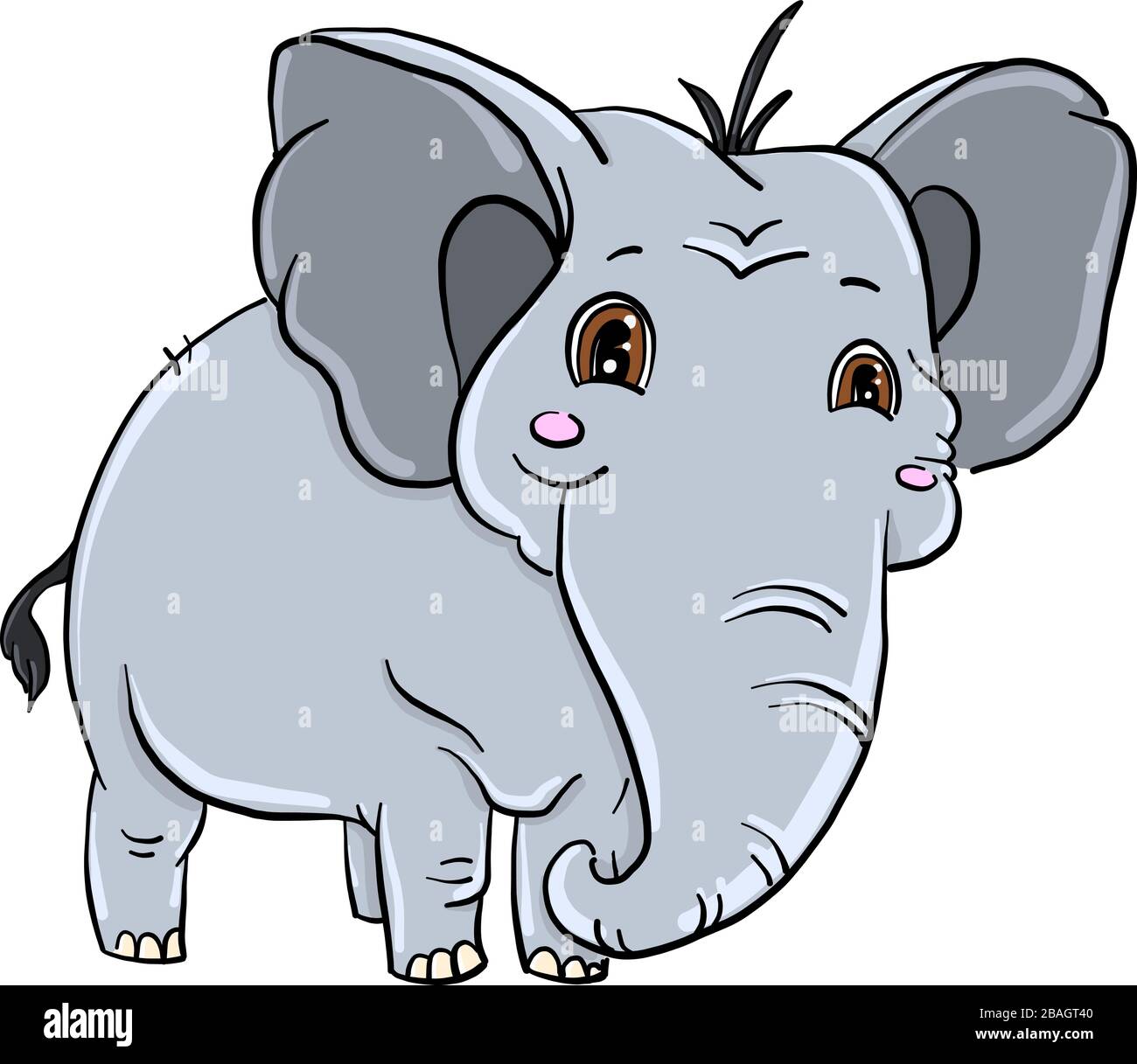 Großer Elefant, Illustration, Vektor auf weißem Hintergrund Stock Vektor