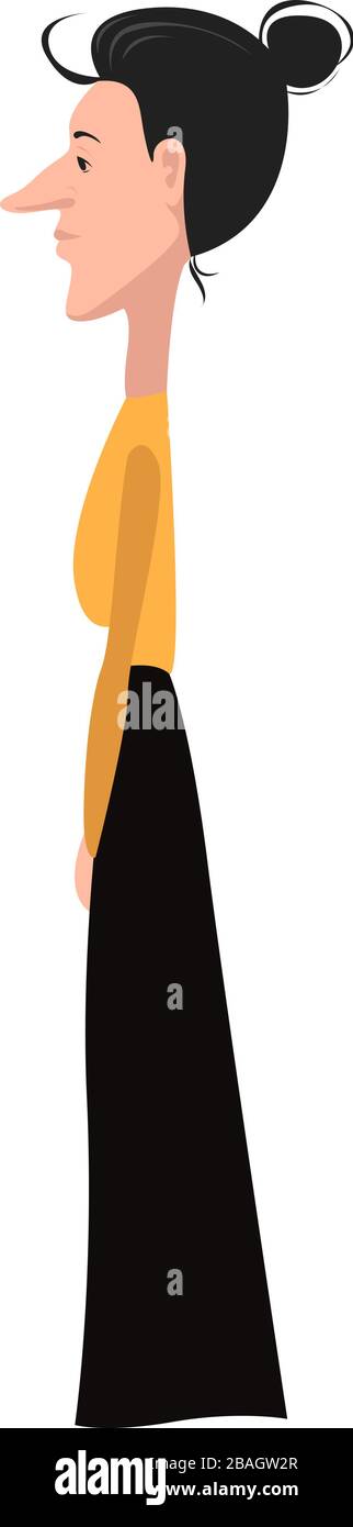 Frau mittleren Alters, Illustration, Vektor auf weißem Hintergrund Stock Vektor