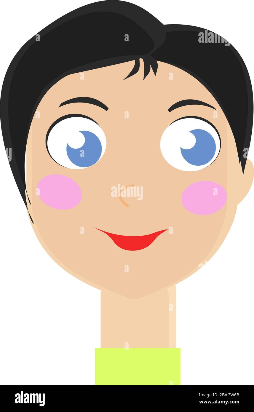 Dame mit blauen Augen, Illustration, Vektor auf weißem Hintergrund Stock Vektor